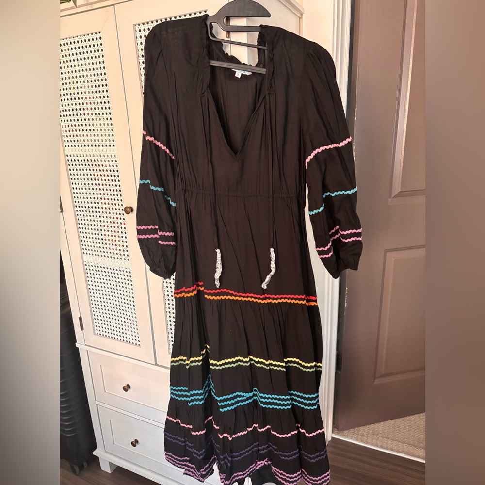 Tanya Taylor Viviana Cotton Embroidered Midi Dress